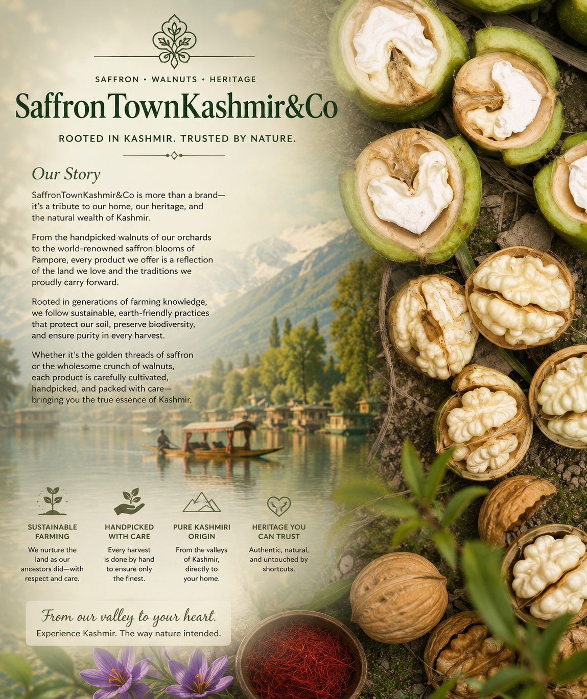 SaffronTownKashmir&Co Walnut Kernels - Perfect for Snacking, Baking & Gifting
