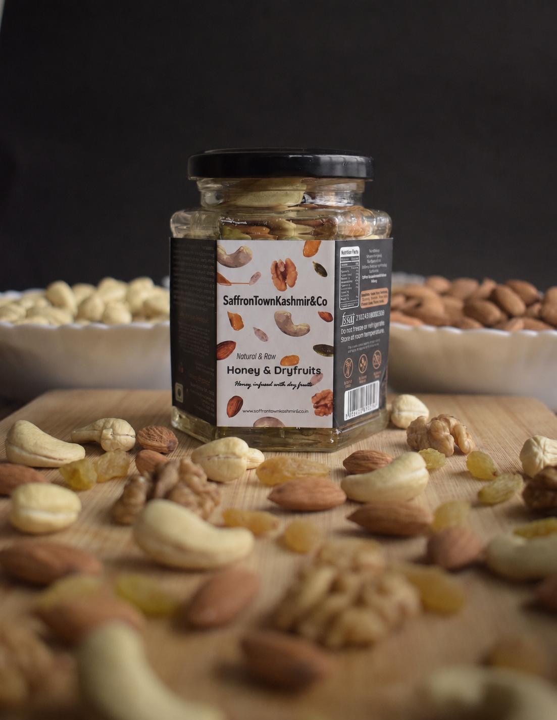 SaffronTownKashmir&Co™ Raw Honey & Dry Fruits | Premium Mixed Nuts in Honey
