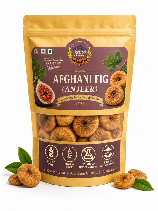 SaffronTownKashmir&Co™ Afghani Figs (Anjeer) – Premium Handpicked Dried Figs | Rich in Fiber & Antioxidants | Healthy Snack