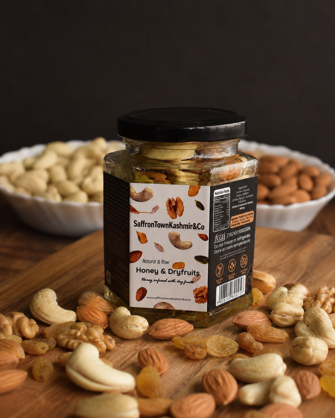 SaffronTownKashmir&Co™ Raw Honey & Dry Fruits | Premium Mixed Nuts in Honey